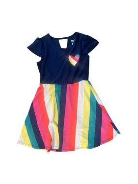 V&Grin Rainbow Stripe Twirl Dress Girls Size 5T VGUC
